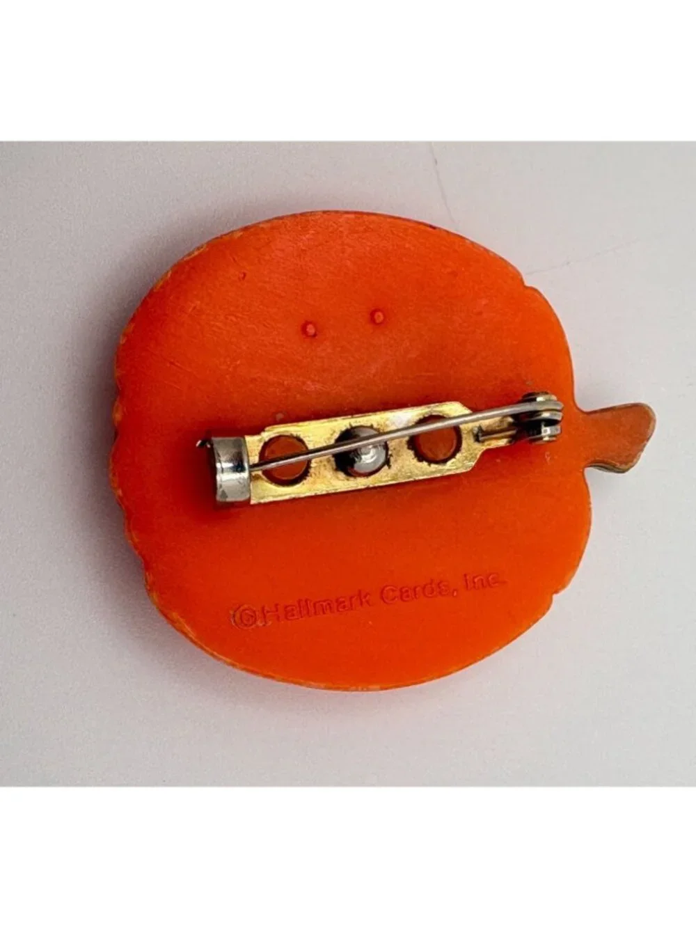 Halloween Pumpkin Pin Smiling Jack-O-Lantern Brooch Hallmark Orange Fall